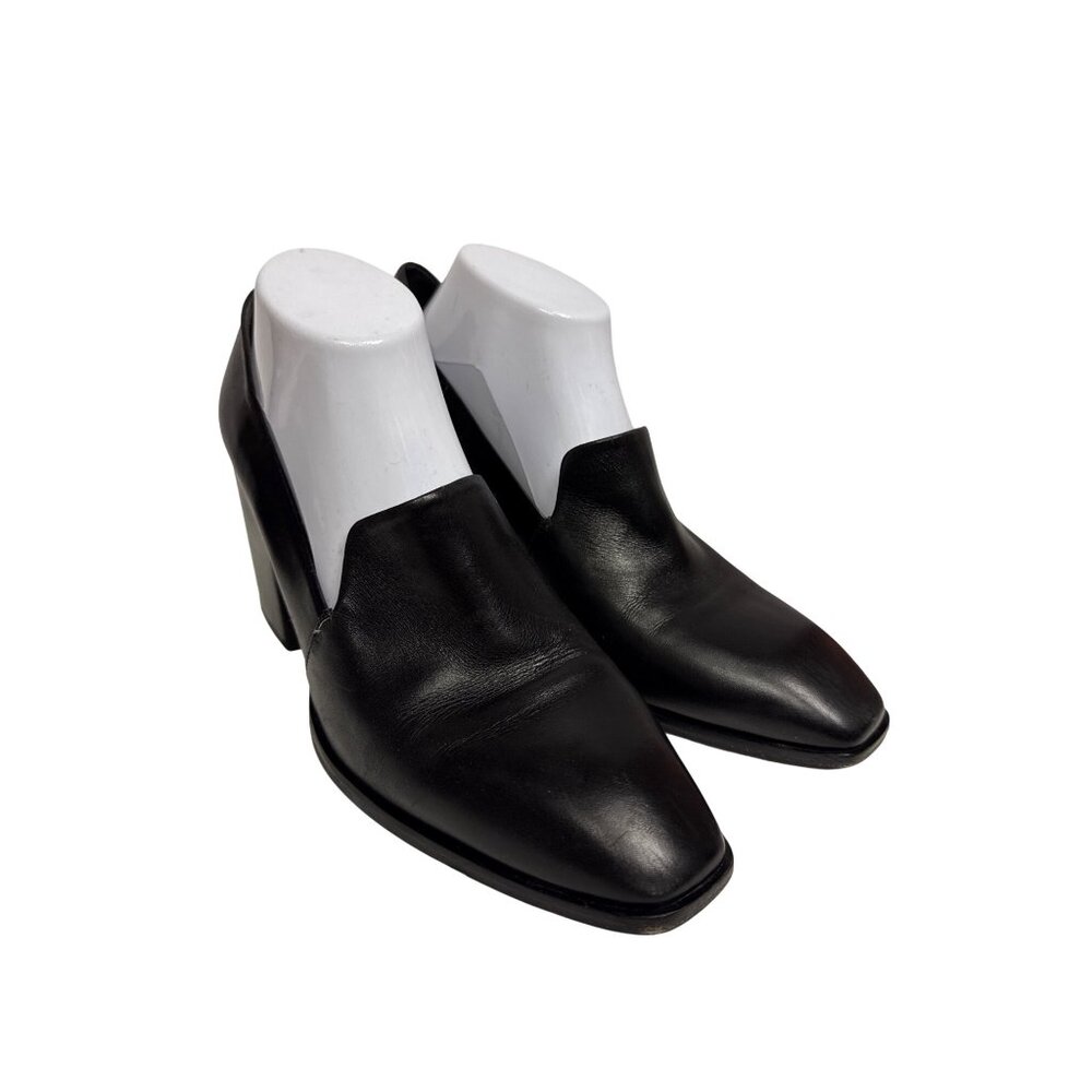 Aeyde Allyson Women's Heeled Loafer Black Leather Calfskin Italy Eu 41 10.5 Flaw — image 2 of 8